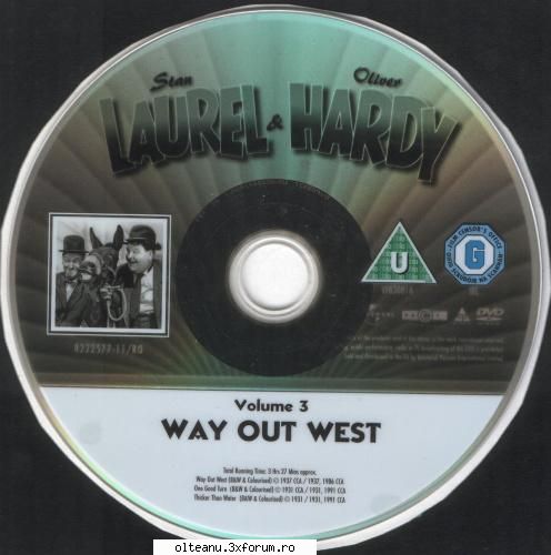 Laurel & Hardy Collection ( ) - LAUREL & HARDY DVD VOL. 3: Way Out West plus - Old Movies